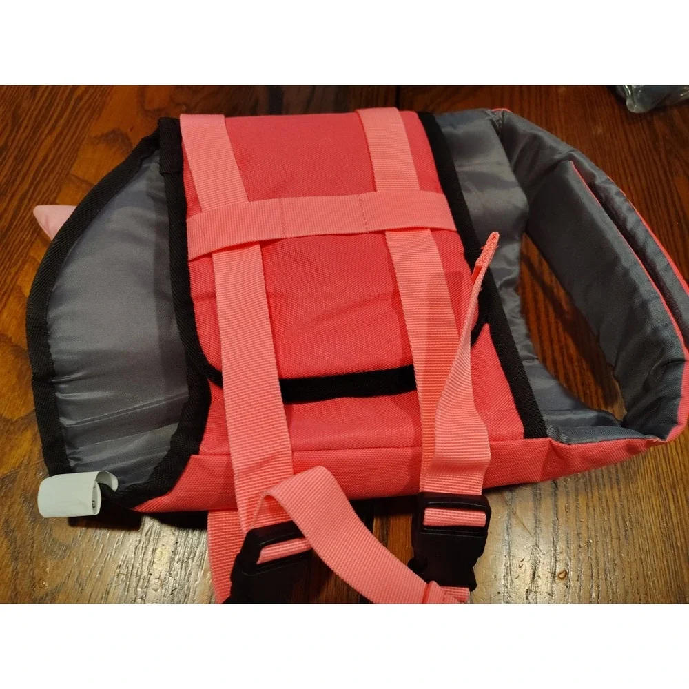 Pink Dog Life Jacket Size M Polyester w/ Rescue Handle Quick-Release Buckle